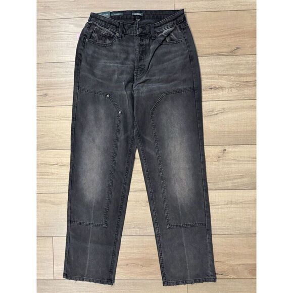 Wild Fable Jeans Women’s High Rise Straight Jeans 10 Black Denim Cargo NWT Easy - Picture 4 of 7